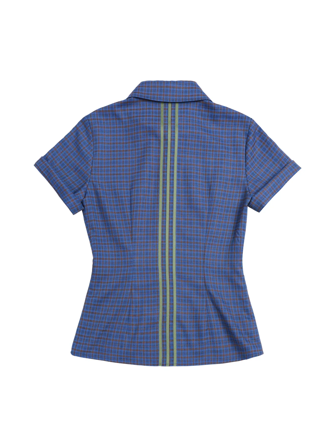 JIKOO | Short-Sleeve Plaid Shirt With Turn-Down Collar