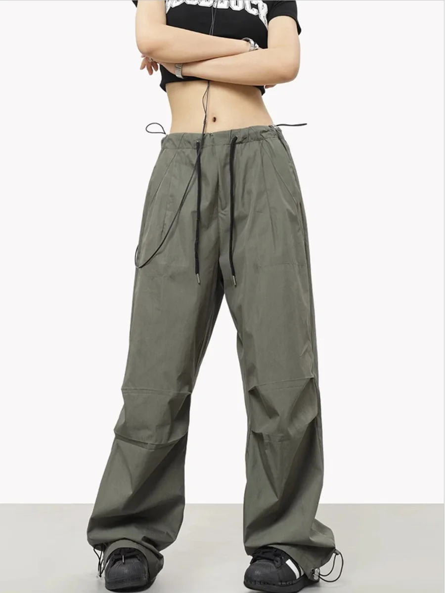 0123 Start | Loose Wide-Leg Parachute Cargo Pants - 3