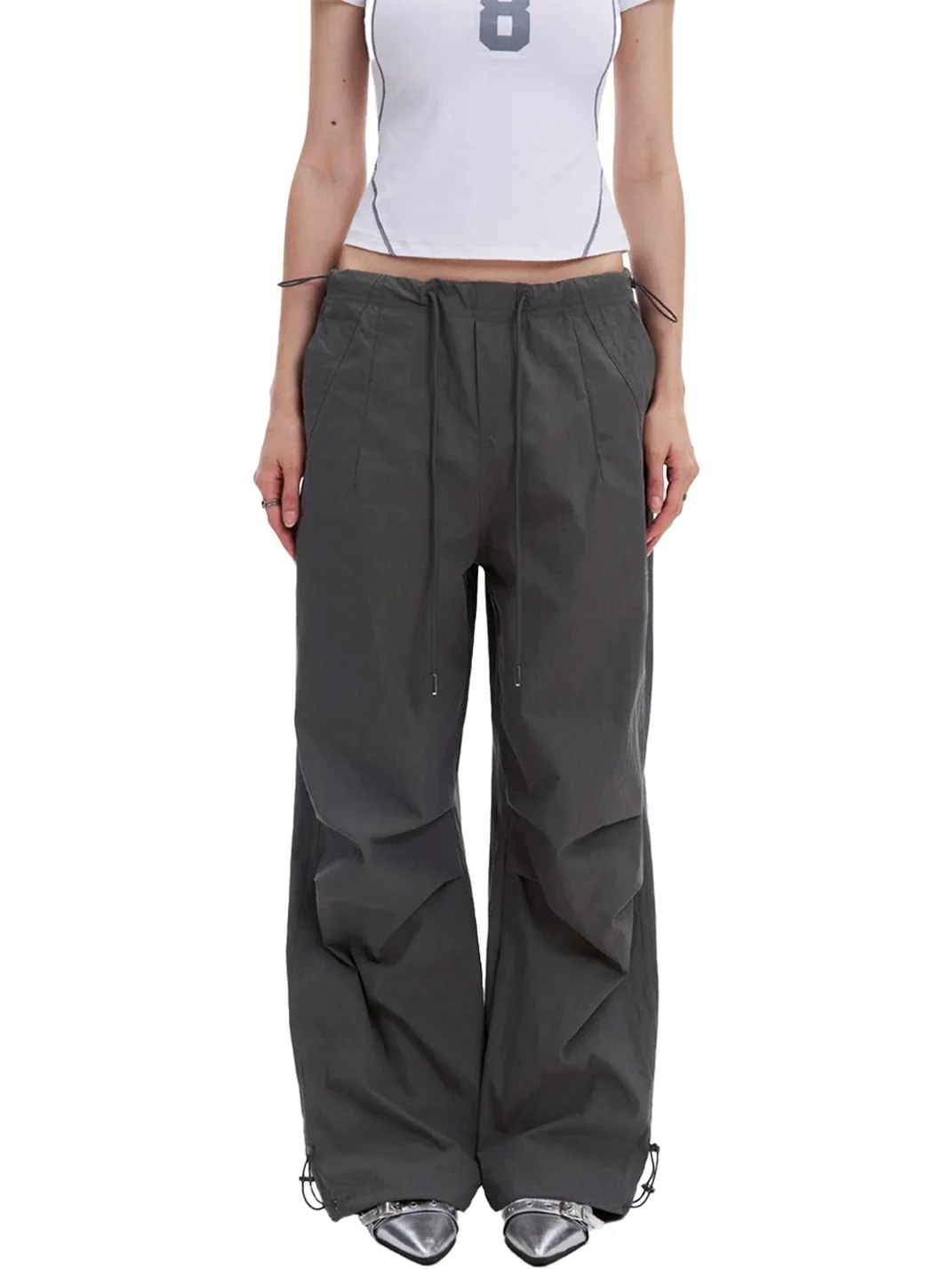 0123 Start | Loose Wide-Leg Parachute Cargo Pants