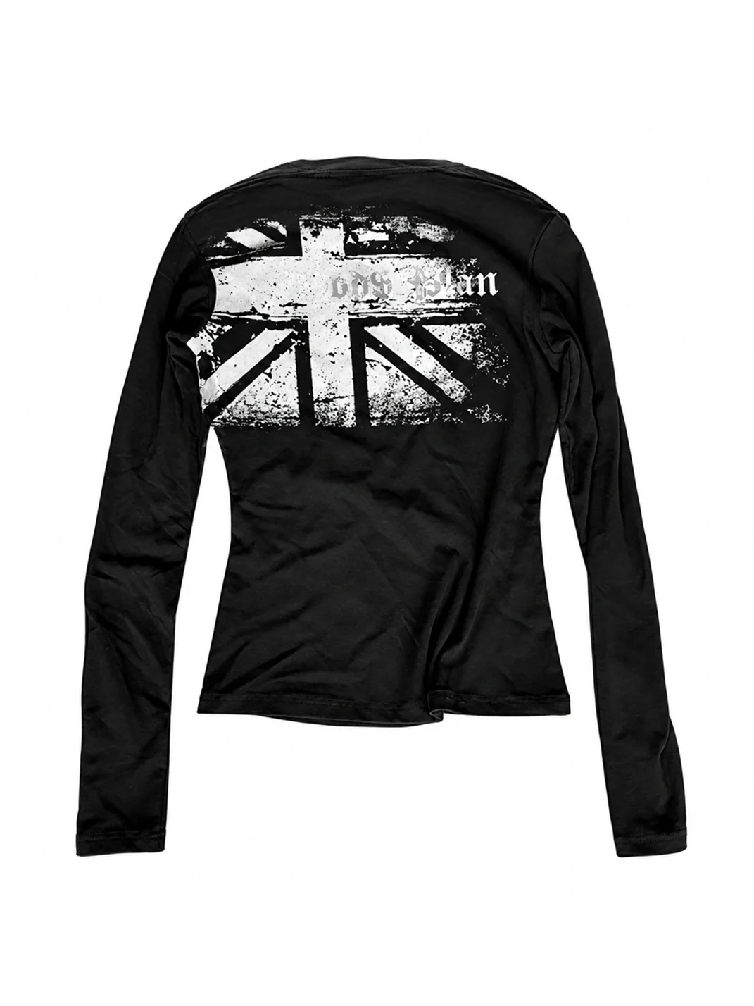 Gods plan | Slim-Fit Rhinestone Graphic Long Sleeve T-Shirt