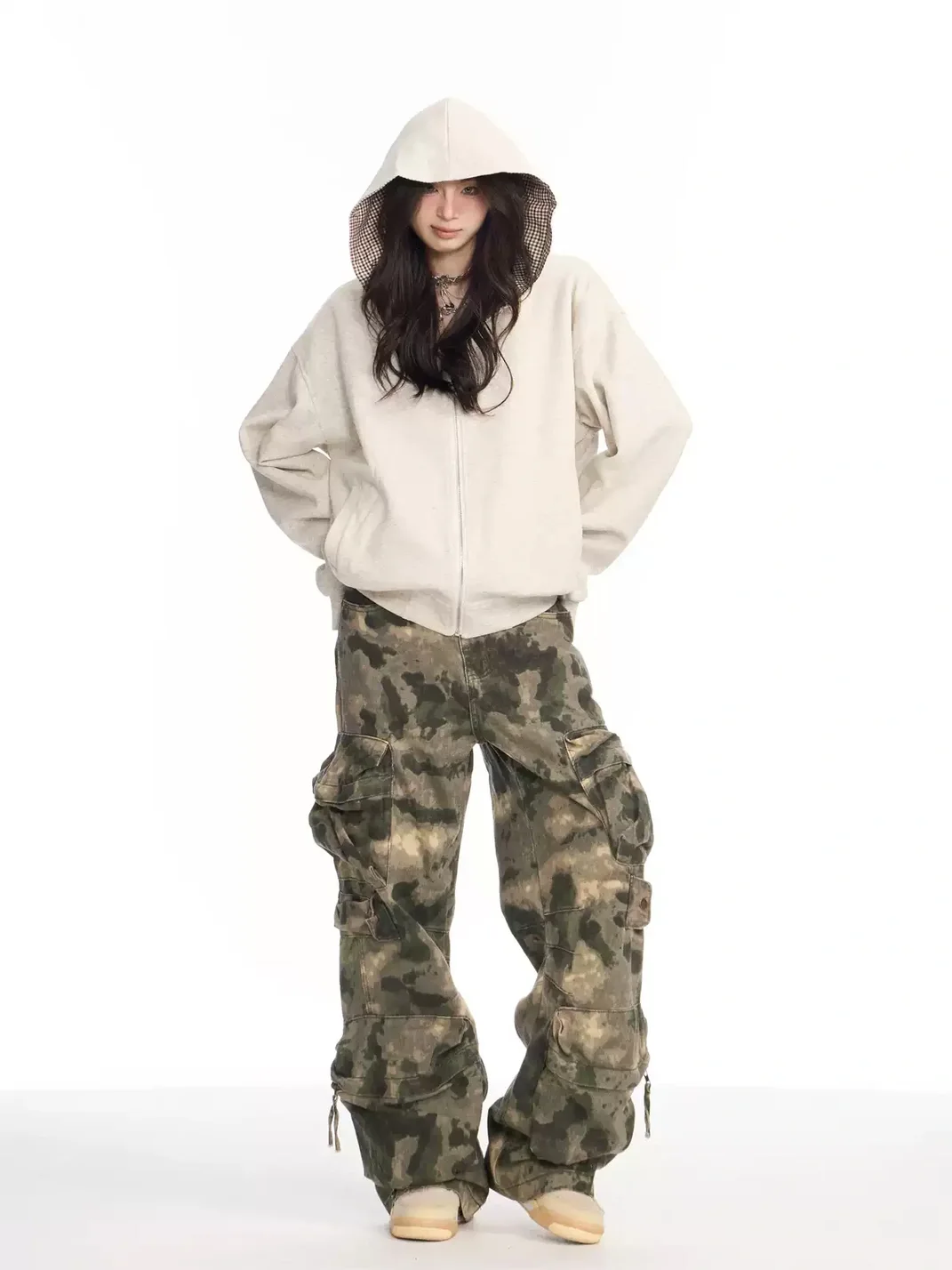 ONLPP | Loose Wide-Leg Camouflage Cargo Pants