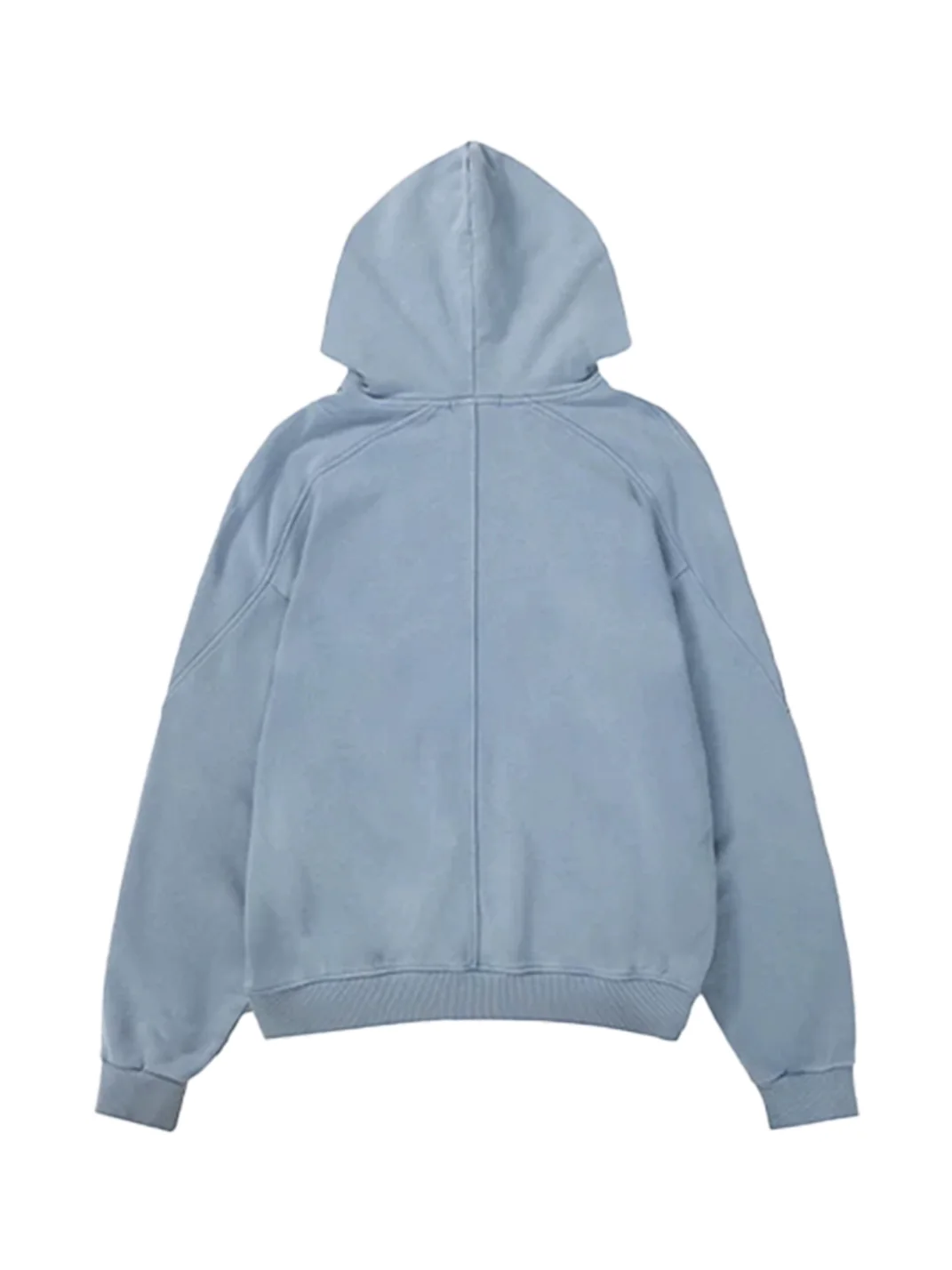 0123 Start | Washed Distressed Loose-Fit Pullover Hoodie