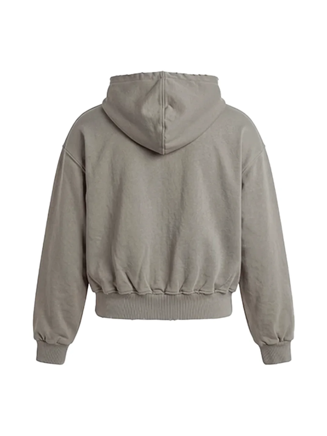 0123 Start | Distressed Portrait Print Loose Zip-Up Hoodie