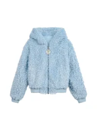 JIKOO | Thick Hooded Cropped Faux Wool Jacket
