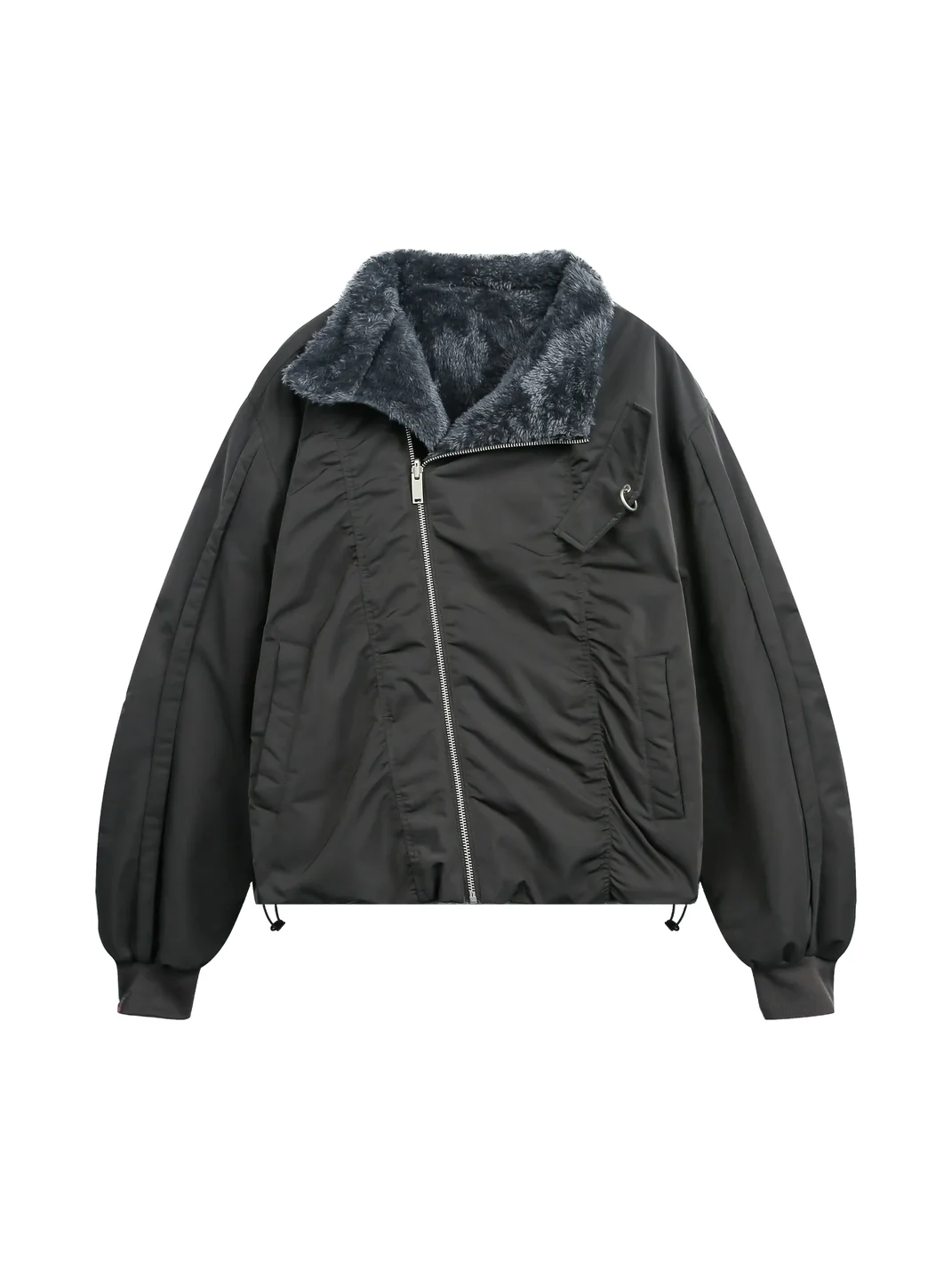 JIKOO | Reversible Asymmetric Stand Collar Padded Jacket