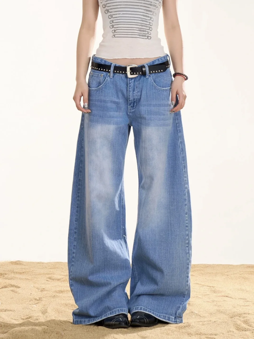 ONLPP | Studded Cross Loose Wide-Leg Jeans