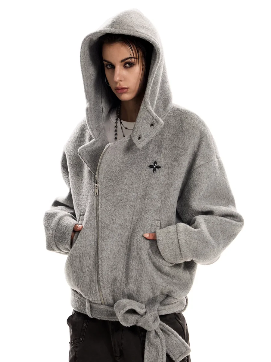 0123 Start | Loose Hooded Wool-Blend Jacket - 4