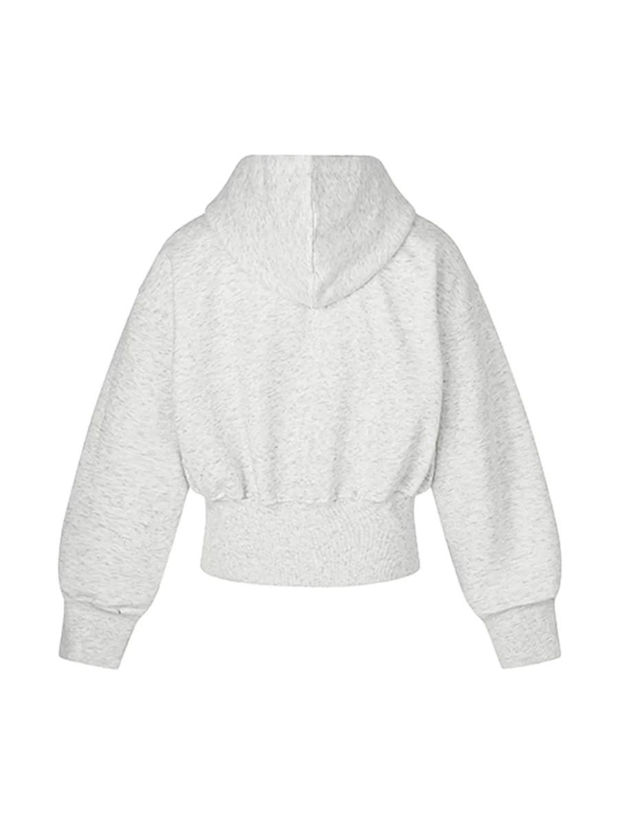 0123 Start | Studded Letter Cropped Zip-Up Hoodie - 4