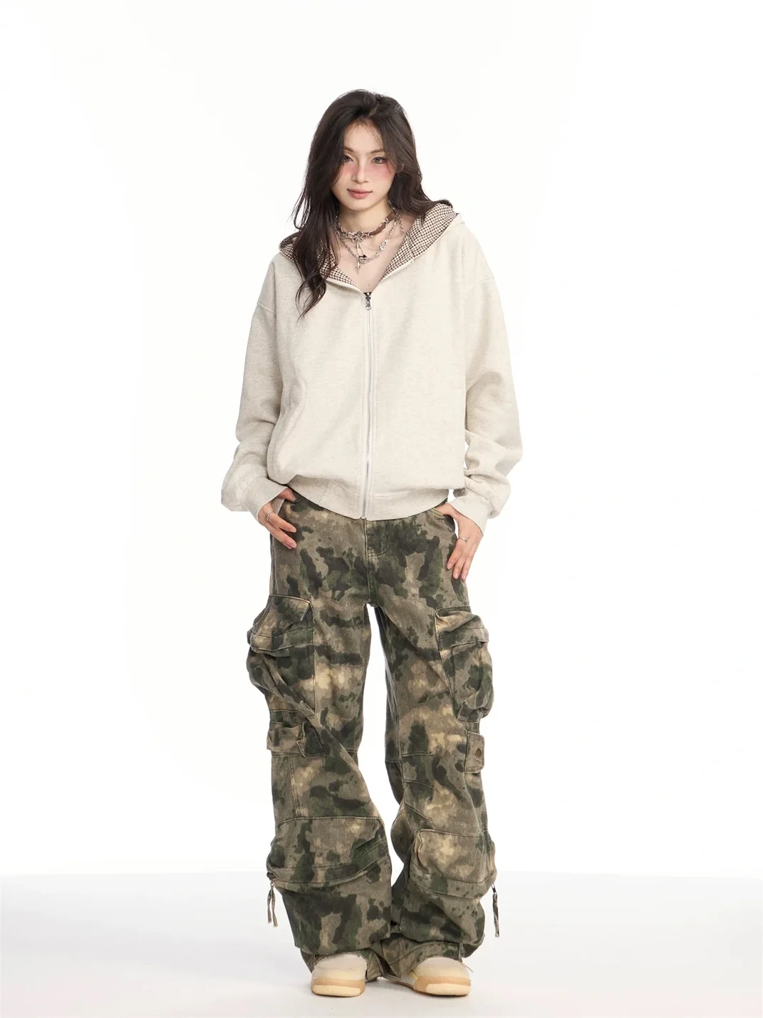 ONLPP | Loose Wide-Leg Camouflage Cargo Pants