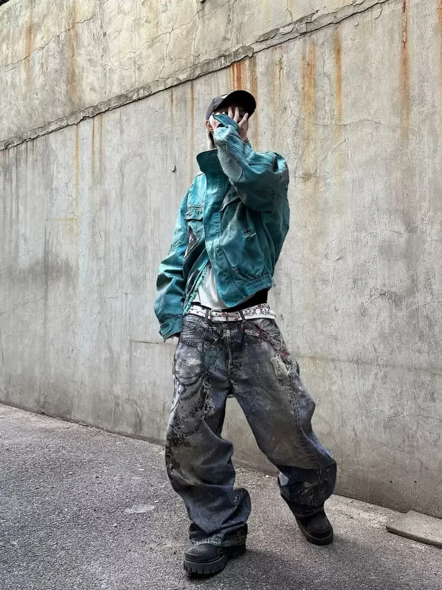 ROLLING MONEY | Tiffany Blue Distressed Applique Jacket - 3