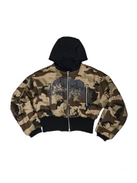 JADEGANG | Reversible Cropped Camouflage Padded Bomber Jacket