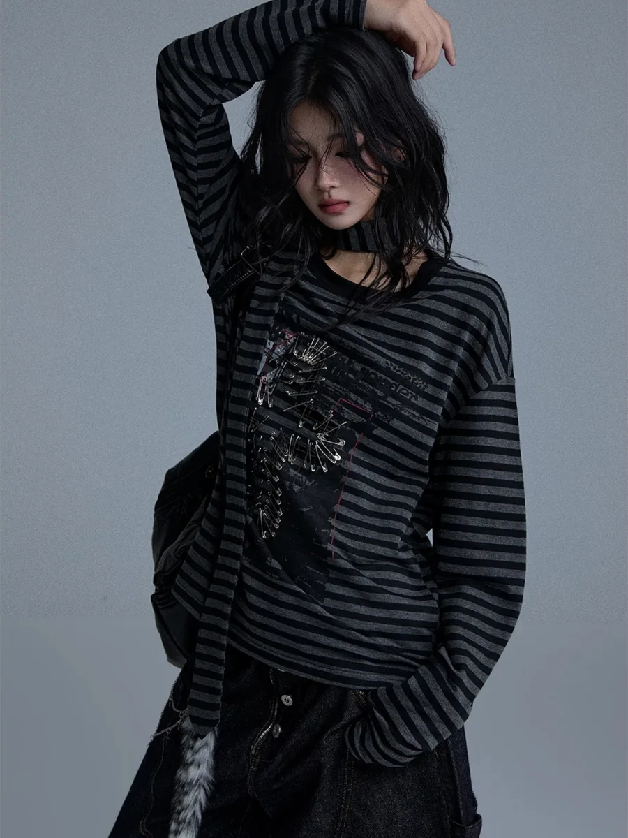 YUKAHOUSE | Striped Long Sleeve T-Shirt - 4