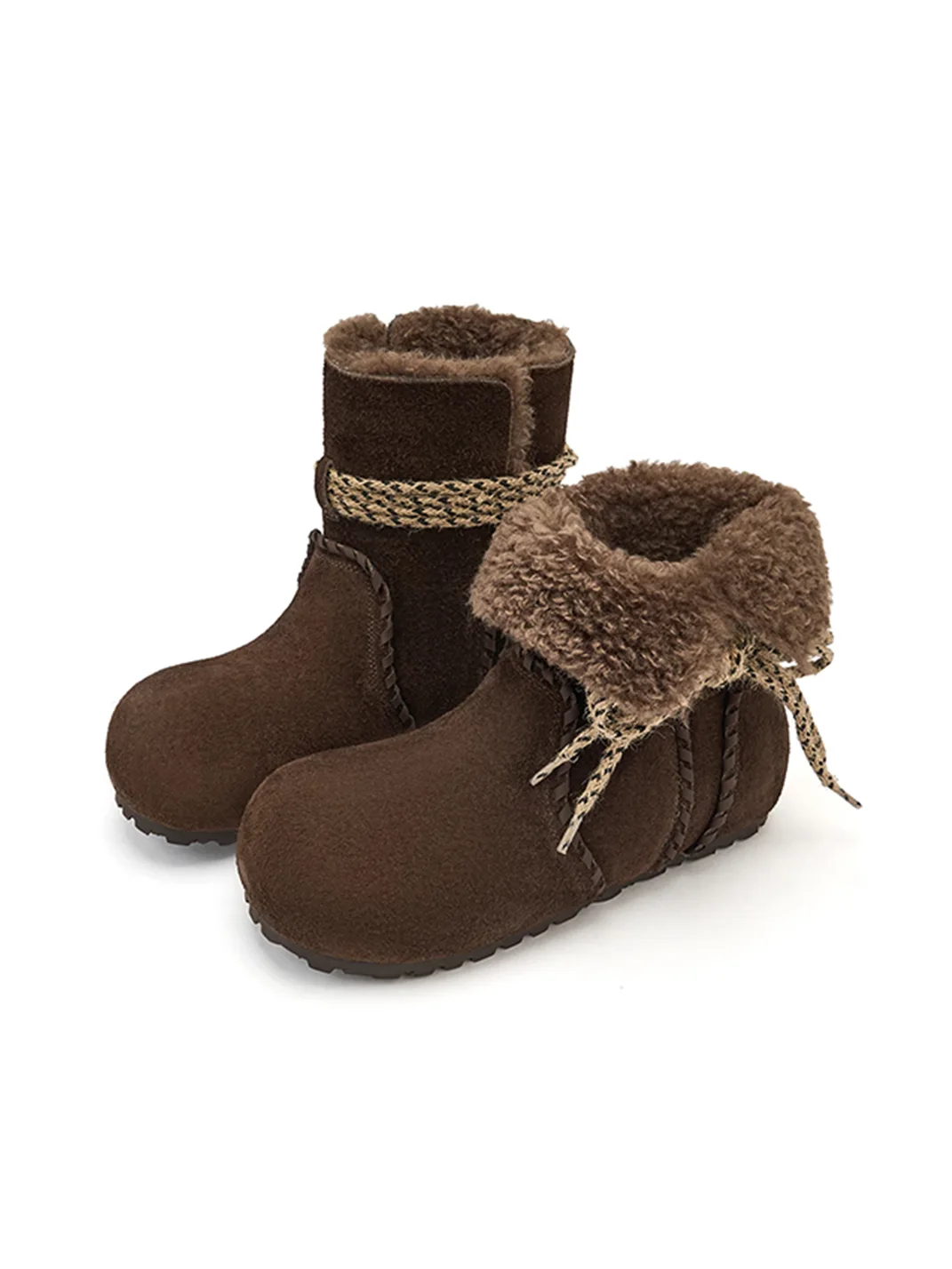 EBLAN | Plush-Lined Leather Hidden-Lift Snow Boots