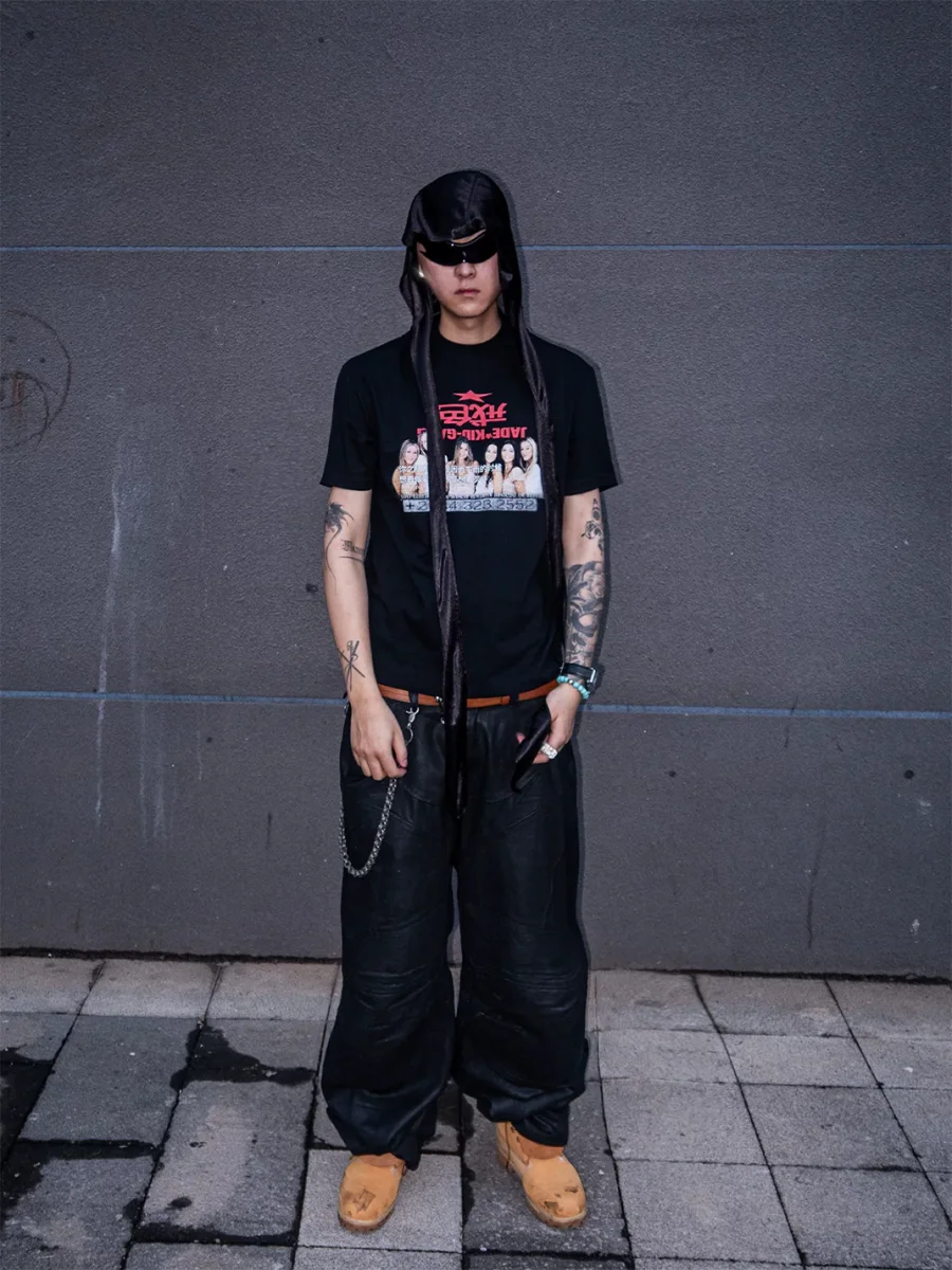 JADEGANG | Cropped Graphic Print Crew Neck Short Sleeve T-Shirt - 4