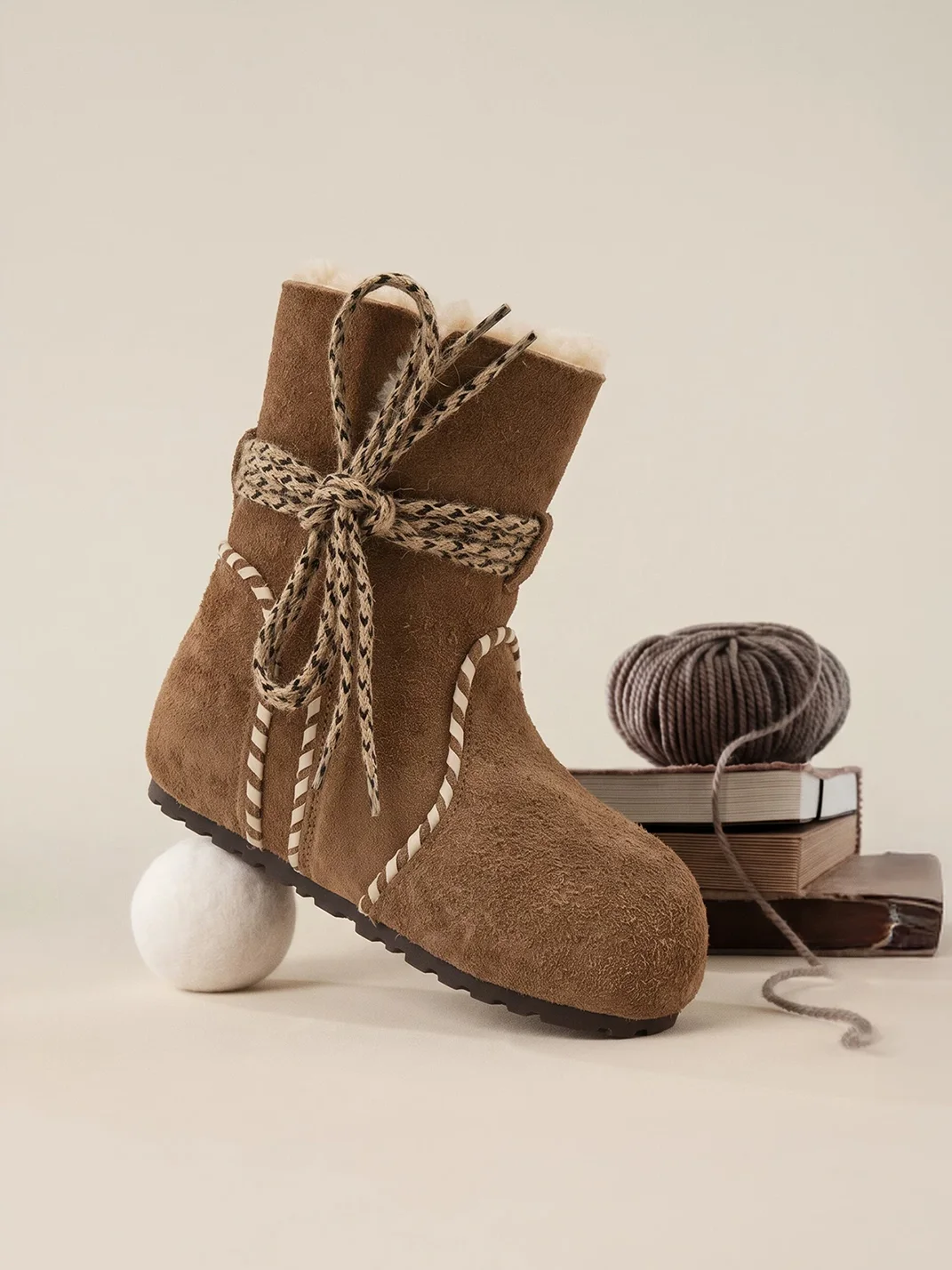 EBLAN | Plush-Lined Leather Hidden-Lift Snow Boots