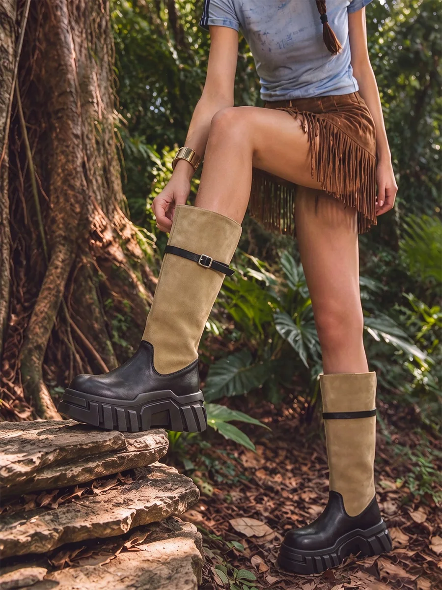XMZY | Platform Tall Riding Boots - 2