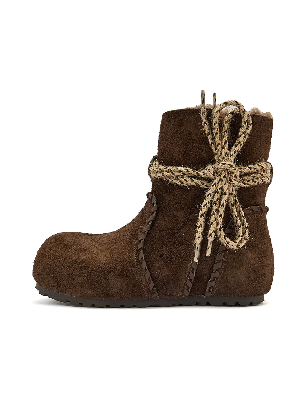 EBLAN | Plush-Lined Leather Hidden-Lift Snow Boots