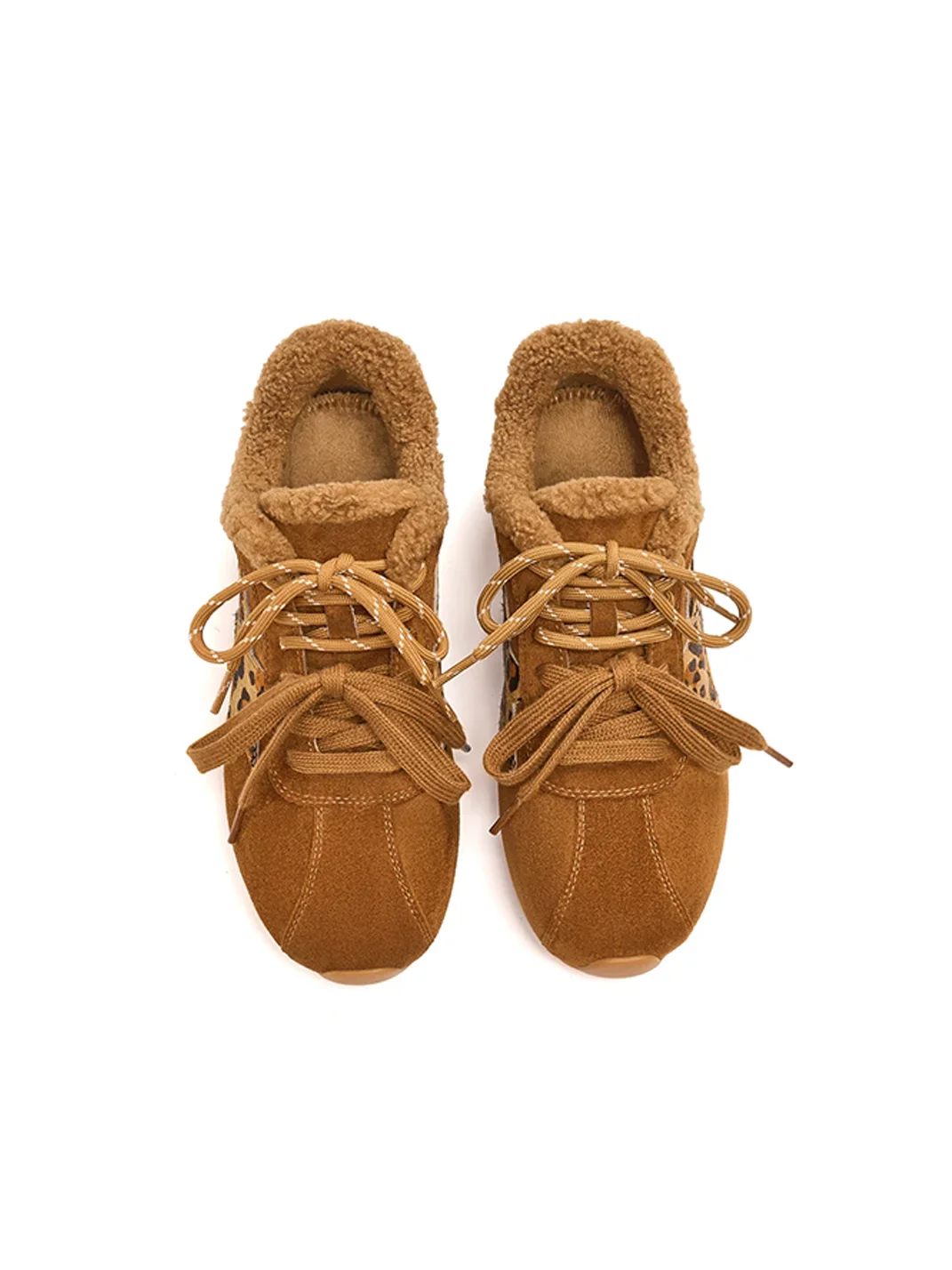 EBLAN | Retro Thick-Sole Star Plush-Lined Sneakers