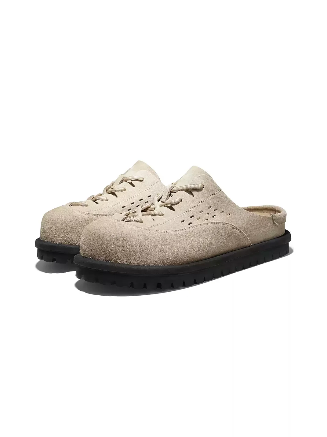 SALAXI | Retro Suede Closed-Toe Platform Mules