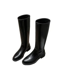 In lucky | Straight-Shaft Knee-High Riding Boots