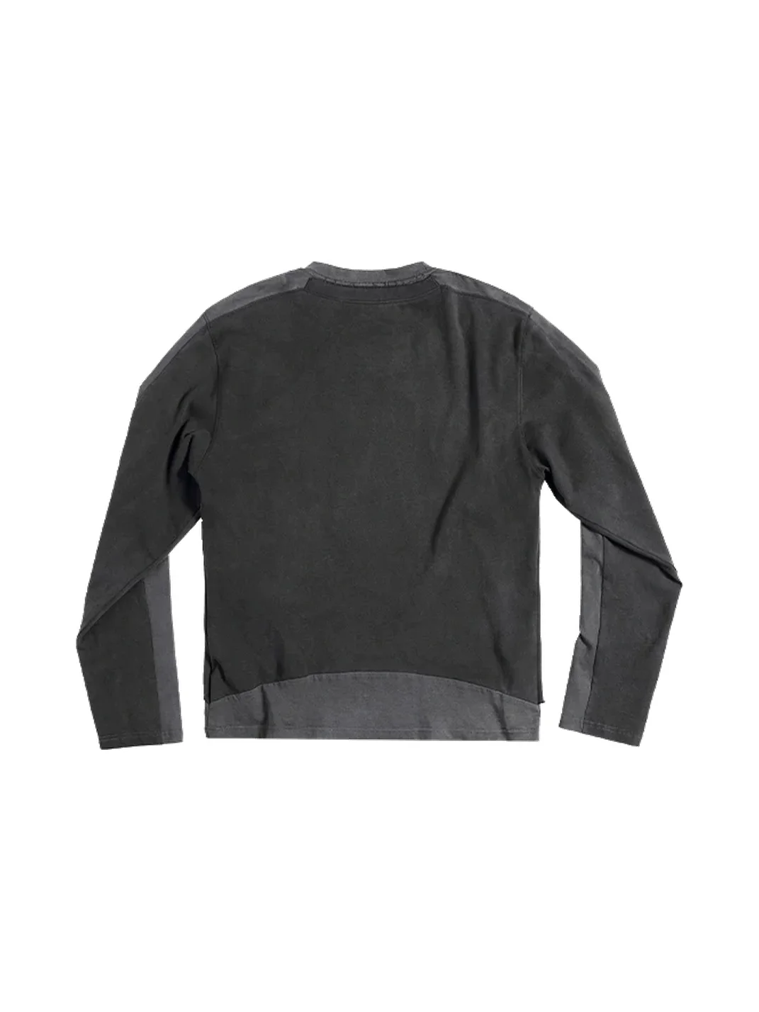 PEOPLESENSE | Distressed Portrait Print Layered-Look Long-Sleeve Loose T-Shirt