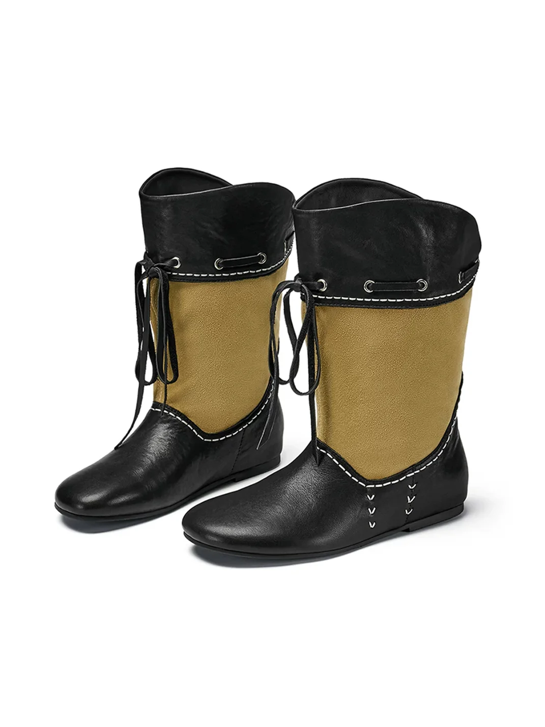 XMZY | Retro Mid-Calf Hidden Lift Riding Boots