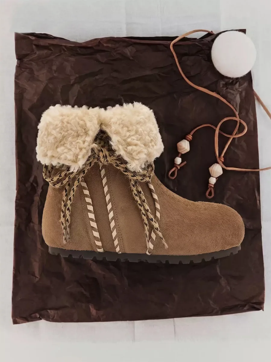 EBLAN | Plush-Lined Leather Hidden-Lift Snow Boots - 4