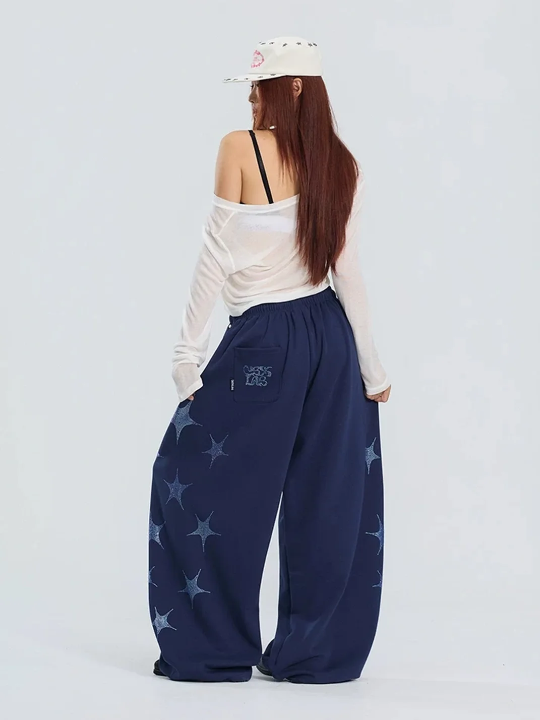 CBXLAB | Star Rhinestone Loose Wide-Leg Pants