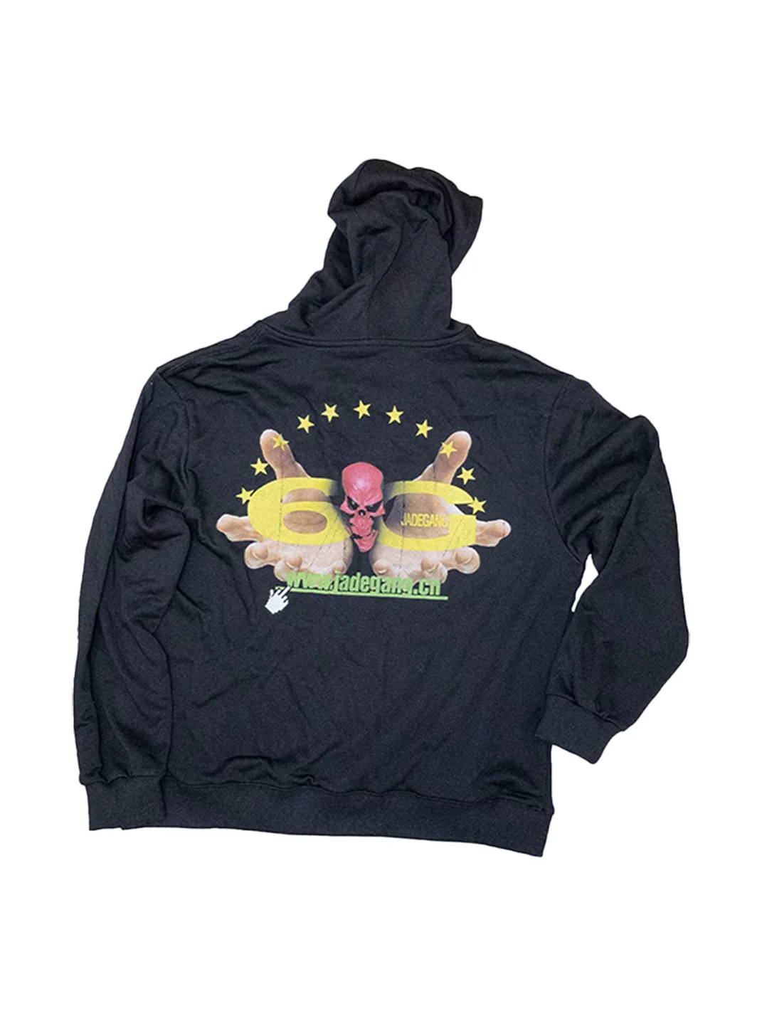 JADEGANG | Black Short Boxy Graphic Print Sweatshirt