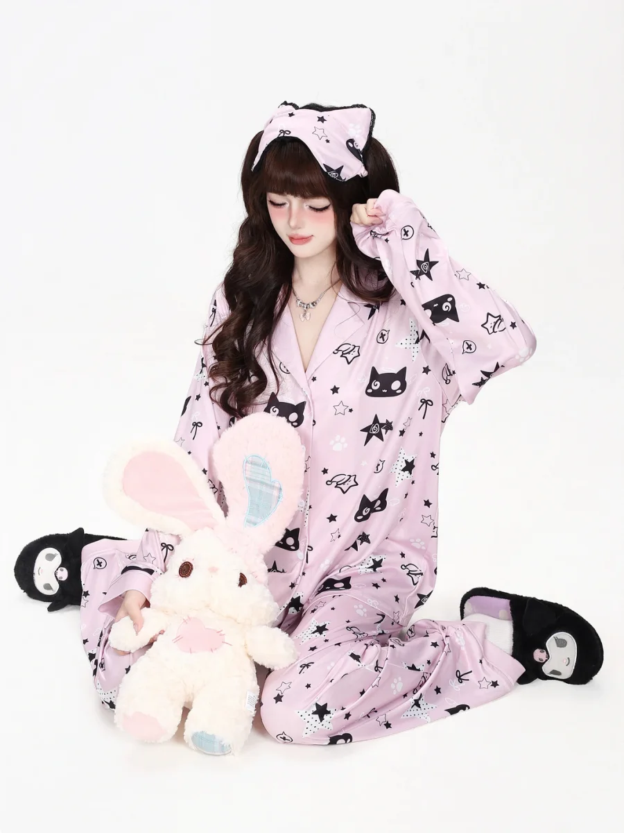 CRAZYGIRL | Star Print Long Sleeve Pajama Set - 4