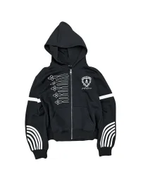 YUKAHOUSE | Embroidered Striped Long-Sleeve Hoodie