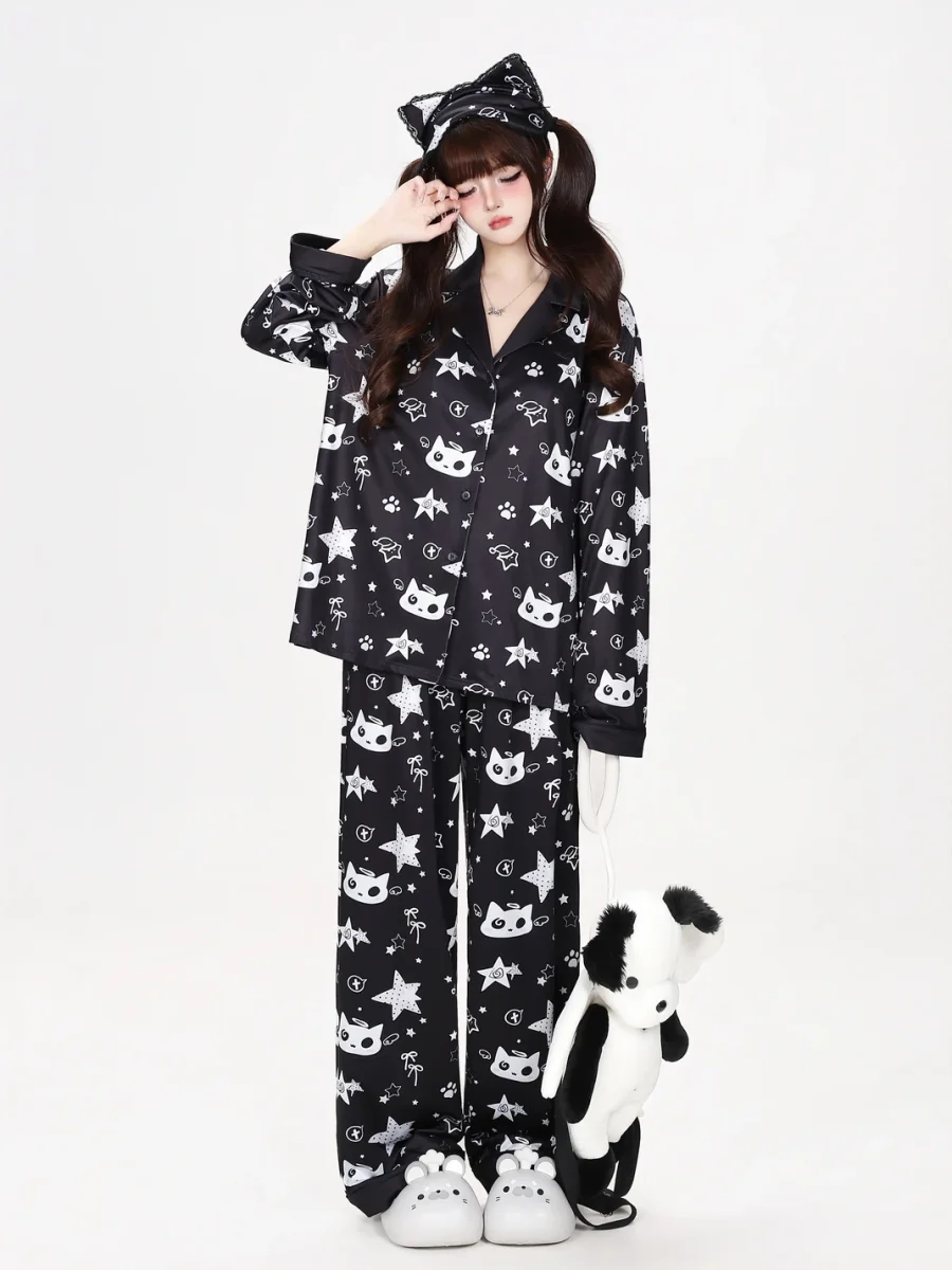 CRAZYGIRL | Star Print Long Sleeve Pajama Set - 2