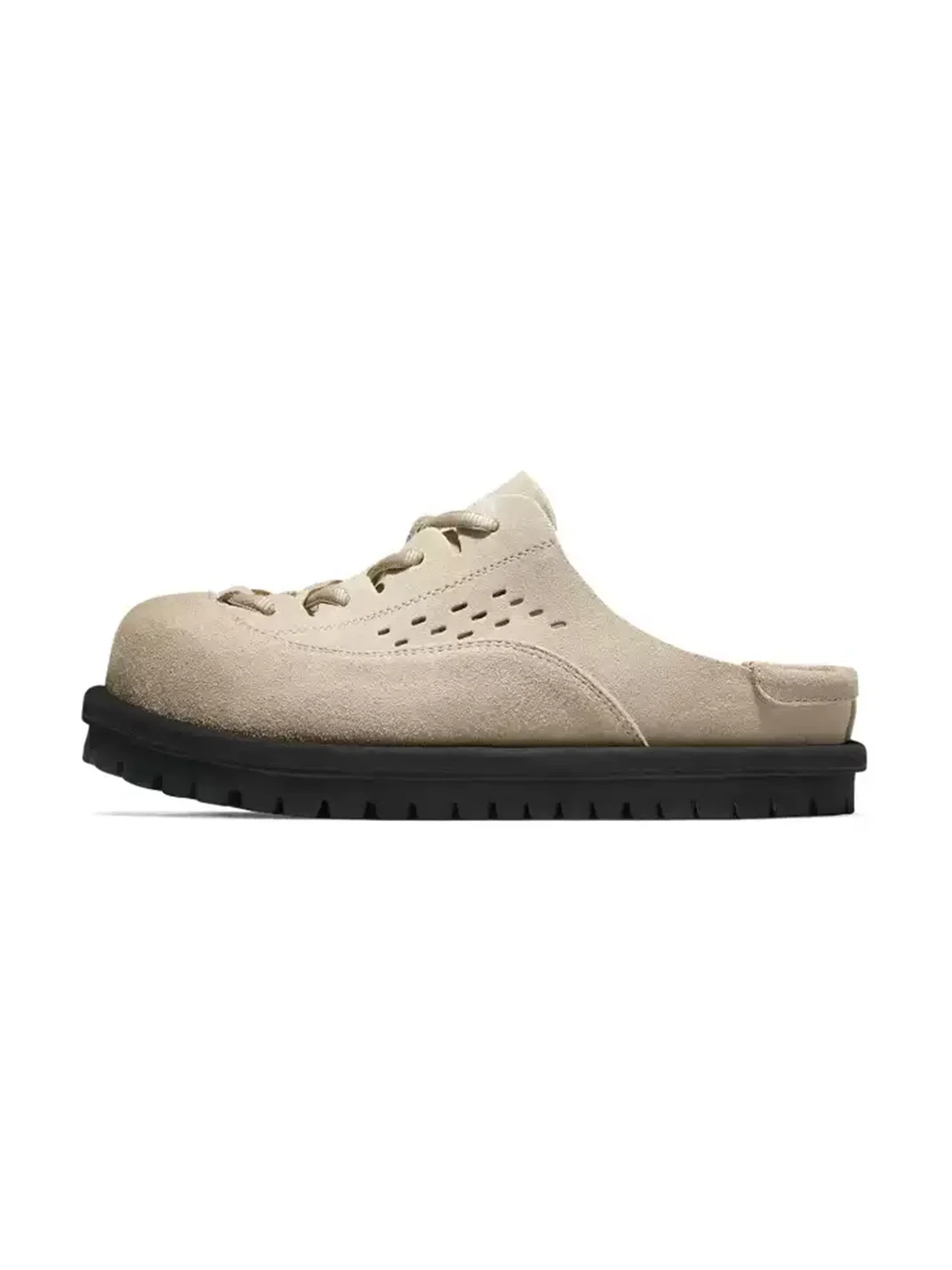 SALAXI | Retro Suede Closed-Toe Platform Mules