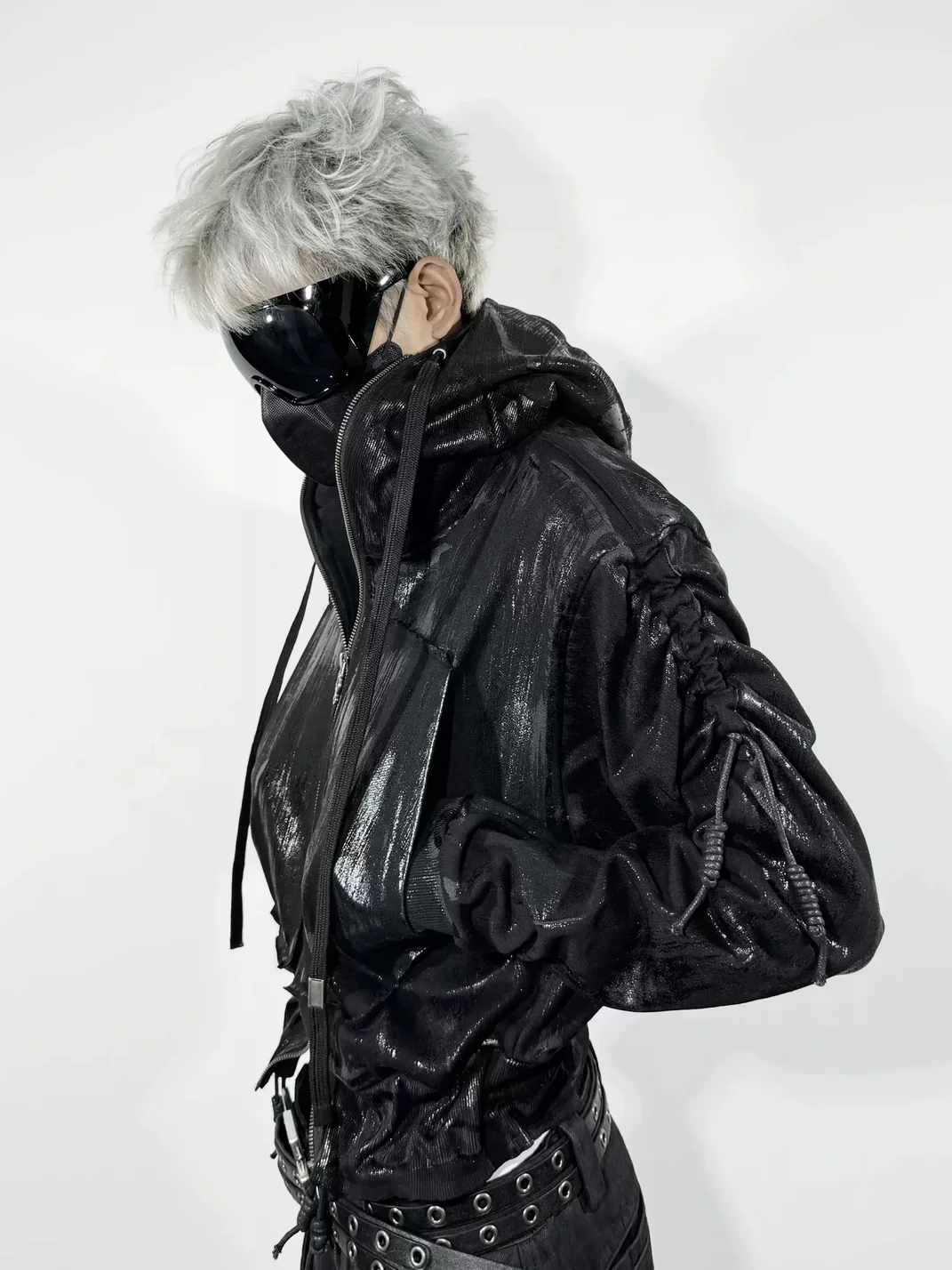 ATAnothingness | Wax-Brushed Hooded Zip-Up Sweatshirt Jacket