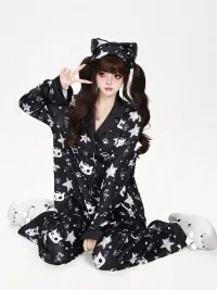 CRAZYGIRL | Star Print Long Sleeve Pajama Set