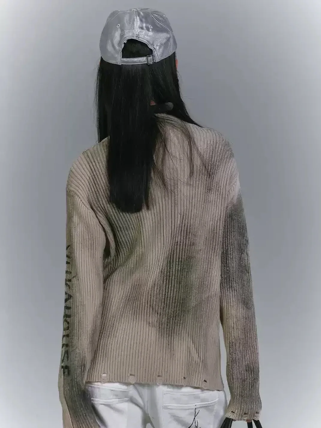 YUKAHOUSE | Distressed Loose-Fit Knit Cardigan