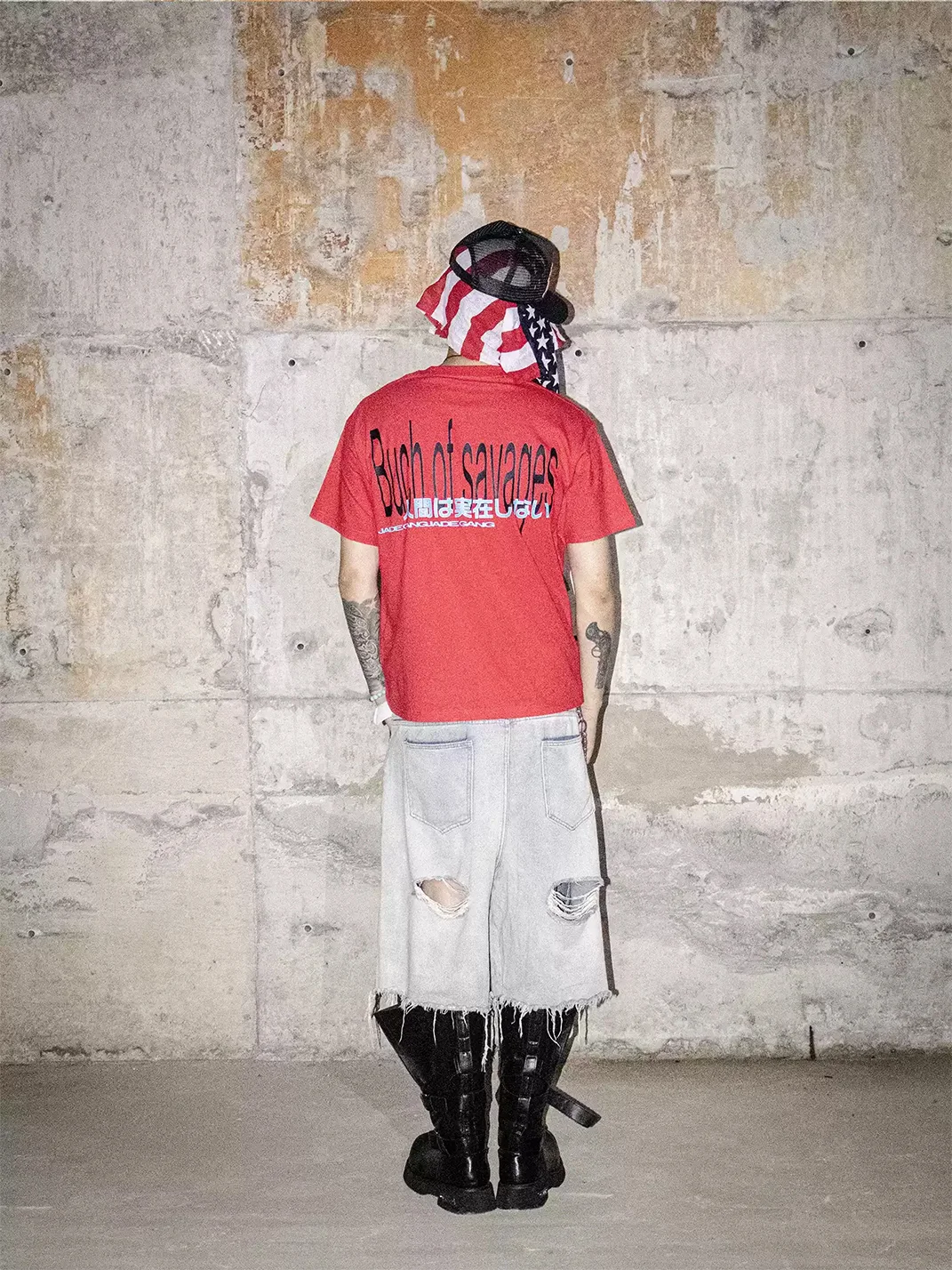 JADEGANG | Cropped Boxy Loose Fit Graphic Short Sleeve T-Shirt