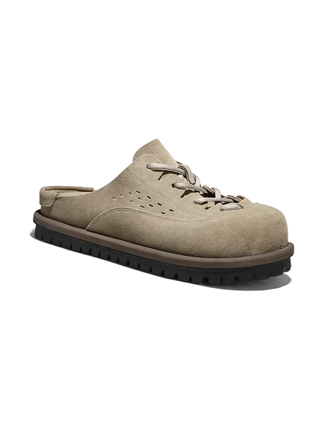SALAXI | Retro Suede Closed-Toe Platform Mules