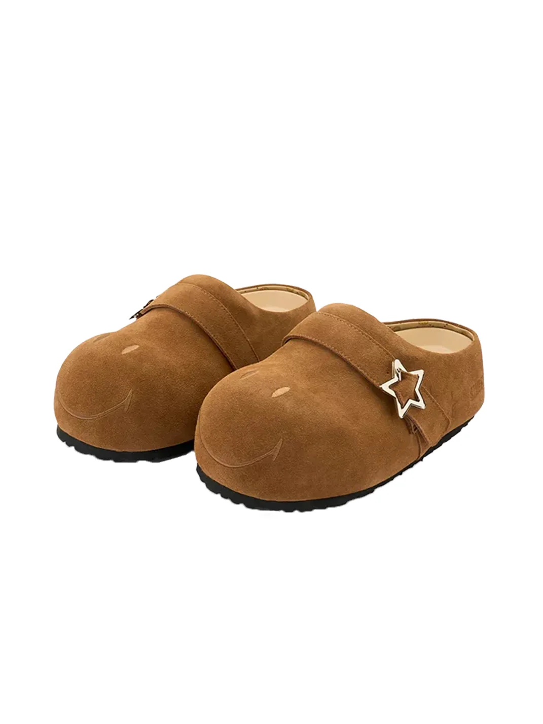 SMILEY | Star Buckle Platform Slip-On Mules