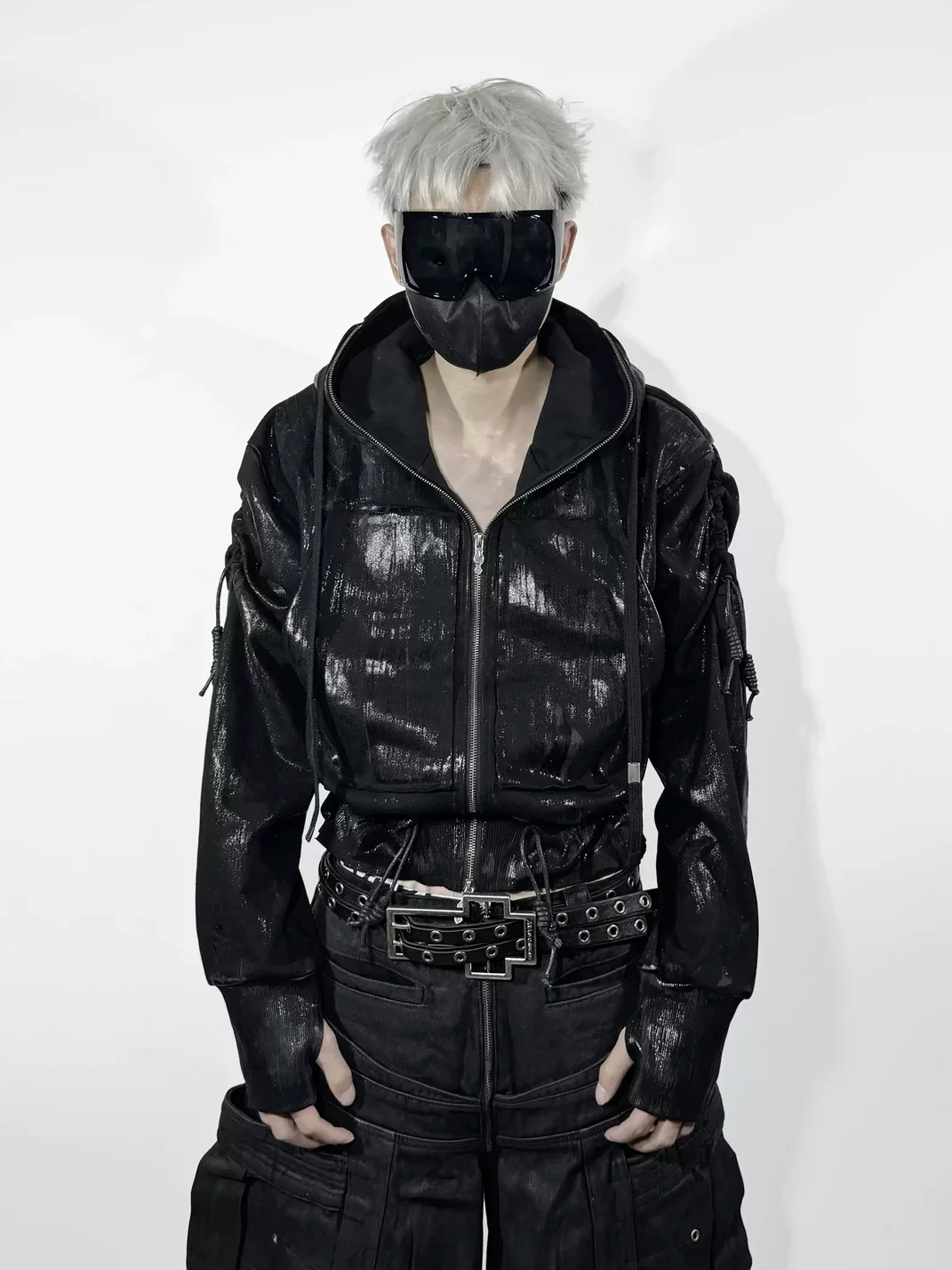 ATAnothingness | Wax-Brushed Hooded Zip-Up Sweatshirt Jacket