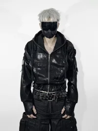 ATAnothingness | Wax-Brushed Hooded Zip-Up Sweatshirt Jacket