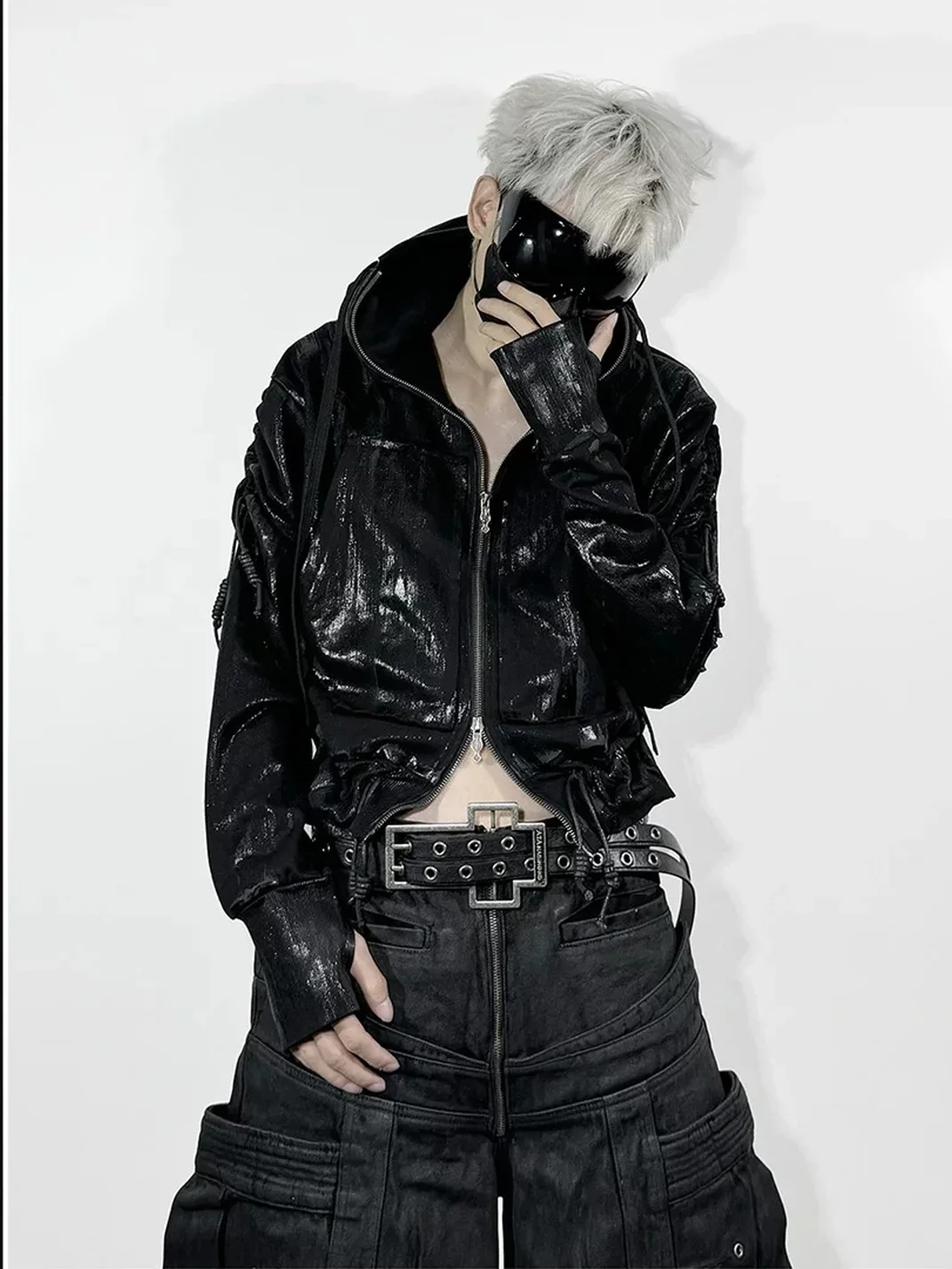 ATAnothingness | Wax-Brushed Hooded Zip-Up Sweatshirt Jacket