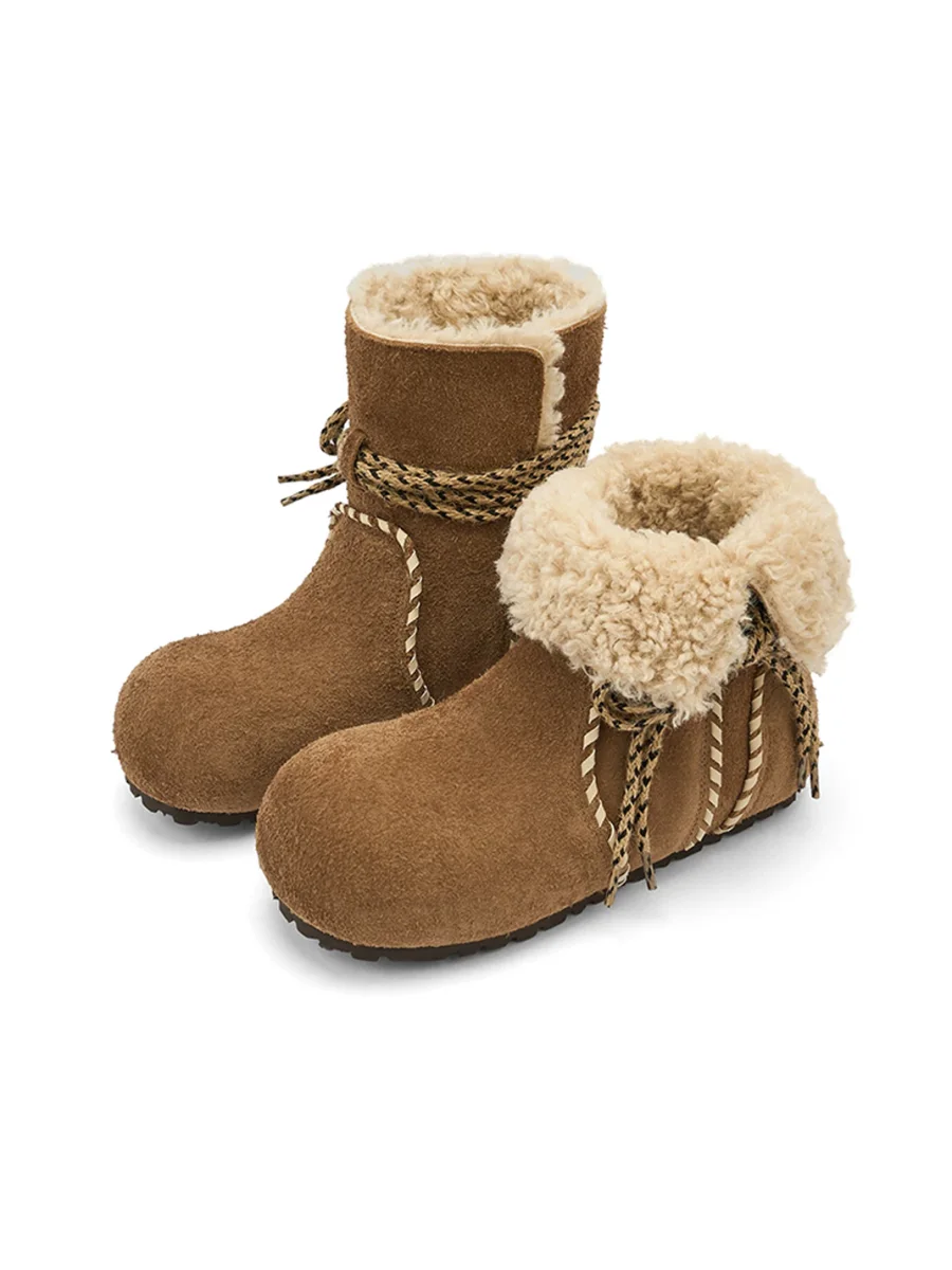EBLAN | Plush-Lined Leather Hidden-Lift Snow Boots - 2