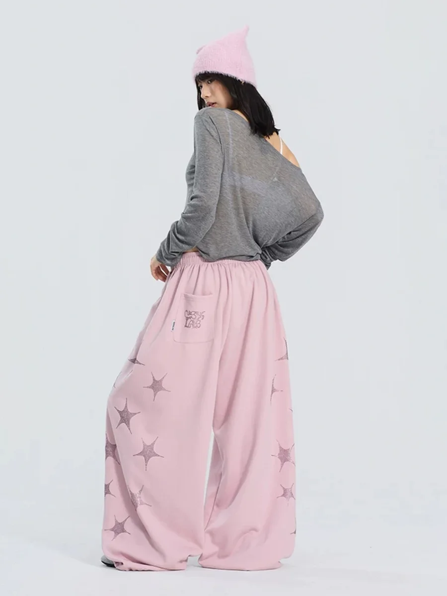 CBXLAB | Star Rhinestone Loose Wide-Leg Pants - 3