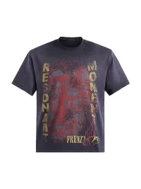 PEOPLESENSE | Retro Distressed Cotton Graphic Short Sleeve T-Shirt