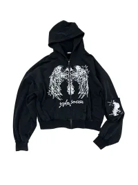 YUKAHOUSE | Distressed Wing Print Hoodie