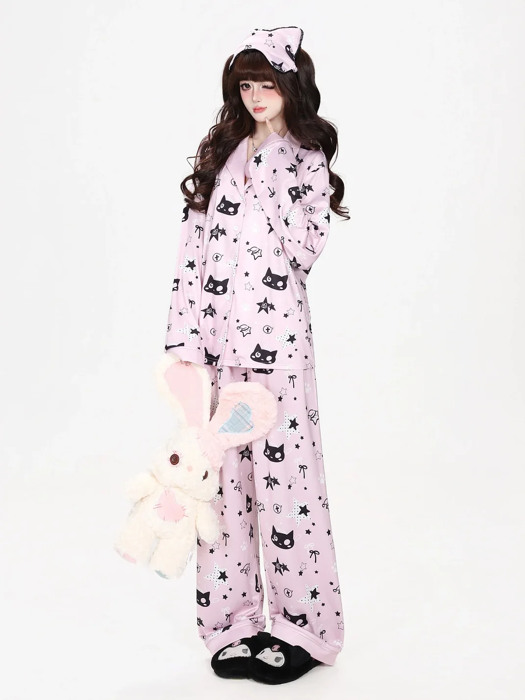 CRAZYGIRL | Star Print Long Sleeve Pajama Set