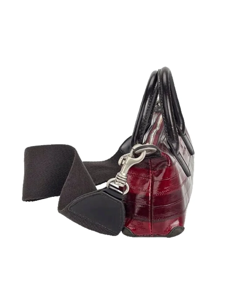 SpicyCapSoul | Eel Texture Embossed Leather Baguette Handbag - 2
