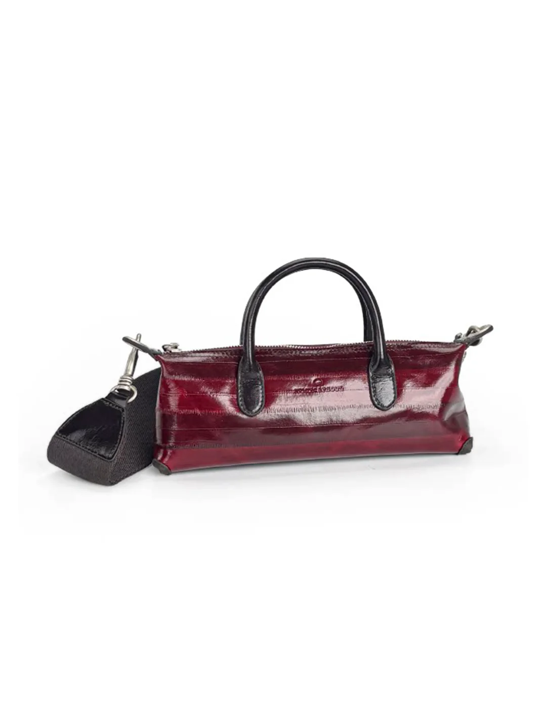 SpicyCapSoul | Eel Texture Embossed Leather Baguette Handbag