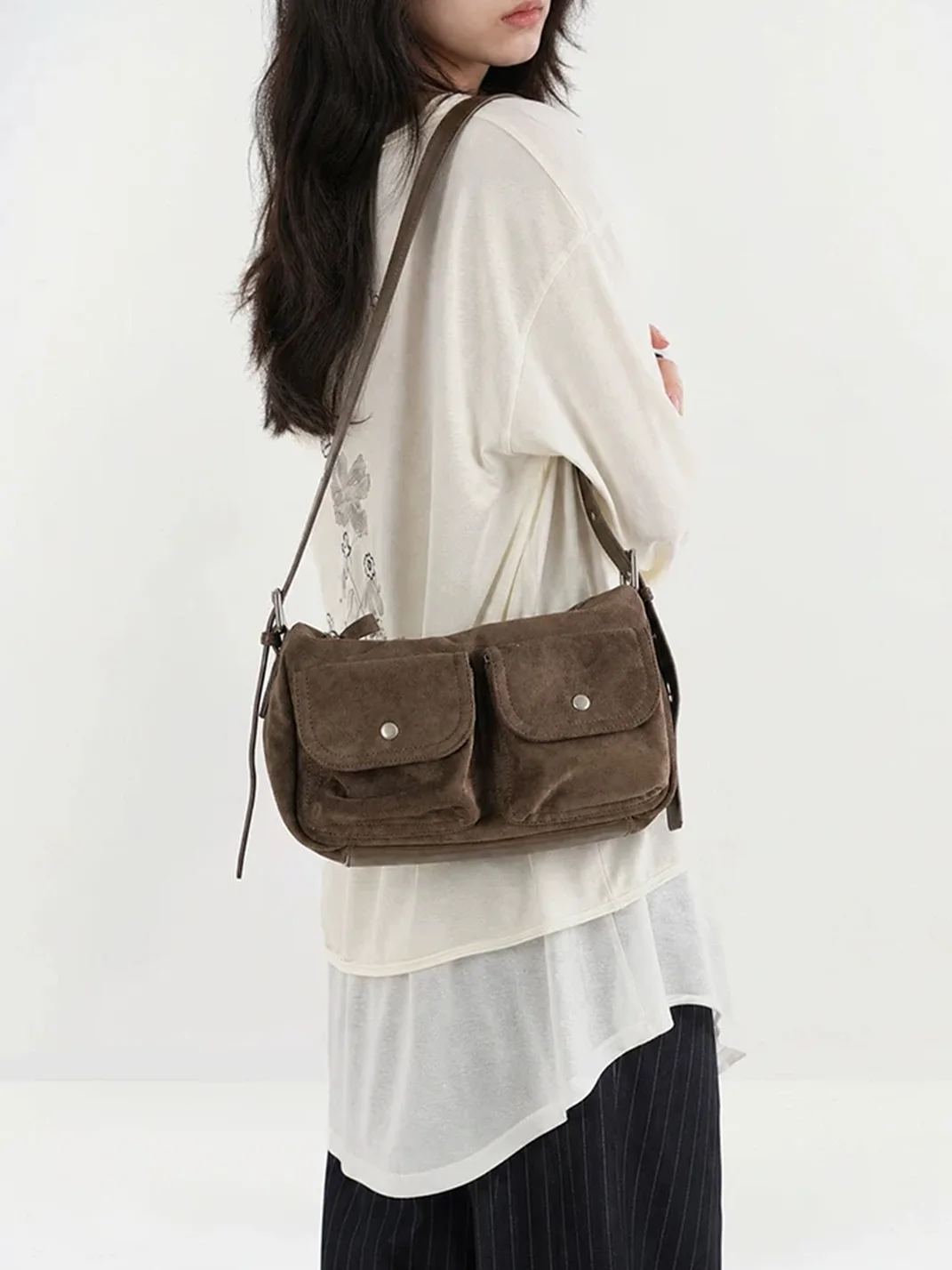 Mule Donkey | Multi-Pocket Brown Shoulder Bag